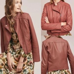 Ett:twa By Anthropologie Vegan Leather Motto Jacket
